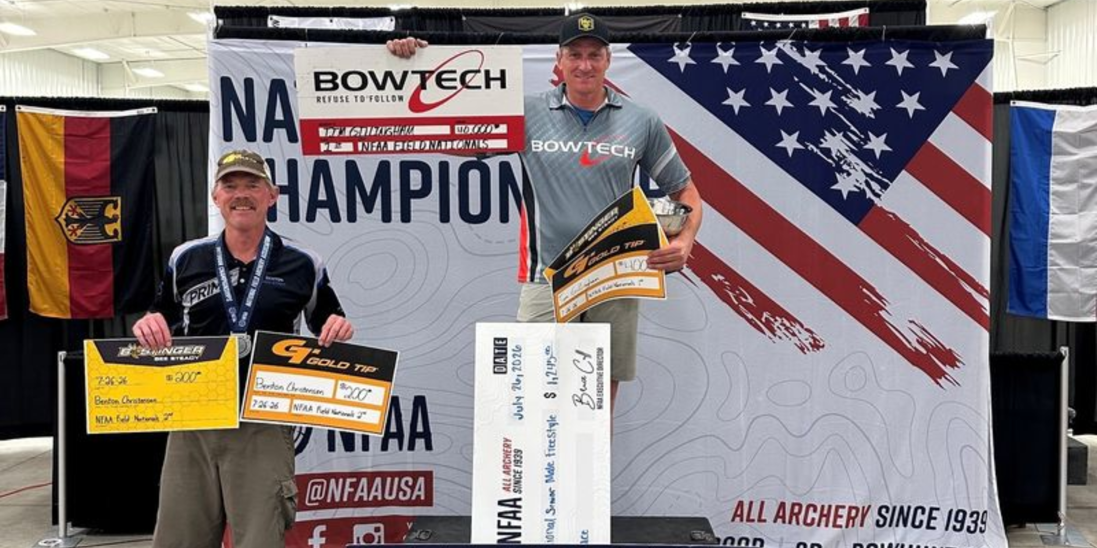 Gold Tip athletes on the podium at NFAA Field Nationals