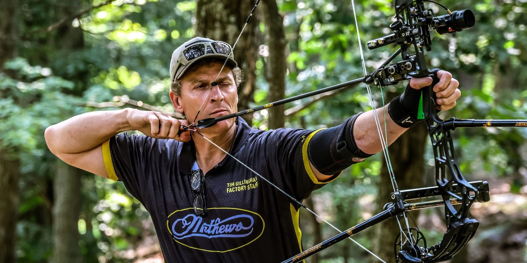 Tim Gillingham shooting Gold Tip arrows during a competition.