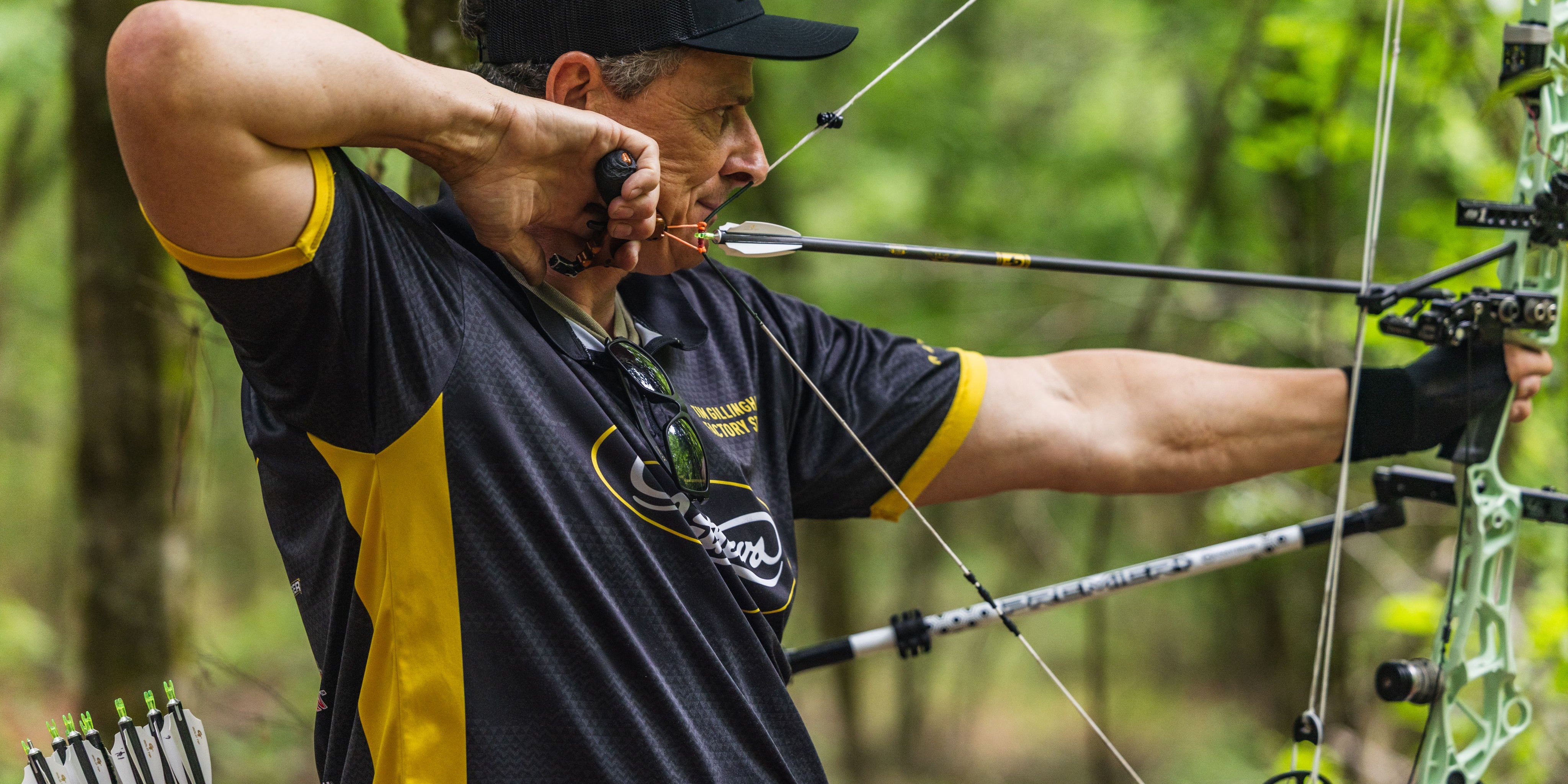 Tim Gillingham Shooting Gold Tip Arrow During a ASA Tournament in Louisianna