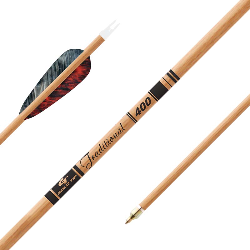 Traditional wood arrows 10 pieces with wood nock - Classic Bow